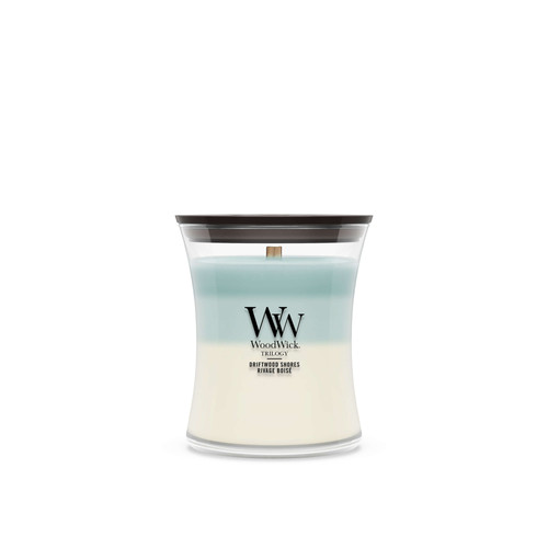 WoodWick® Driftwood Shores Trilogy közepes üveggyertya 275 g