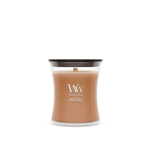 WoodWick® Hazelnut Roast közepes üveggyertya 275 g