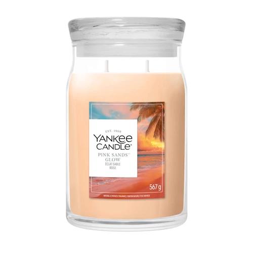Yankee Candle Pink Sands Glow Signature nagy üveggyertya 567 g