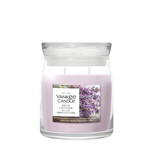 Yankee Candle® Dried Lavender & Oak Signature közepes üveggyertya 368 g
