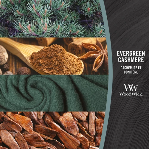 WoodWick® Evergreen Cashmere hajógyertya 453 g
