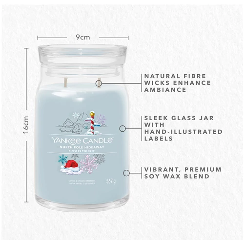 Yankee Candle® North Pole Hideaway Signature nagy üveggyertya 567 g