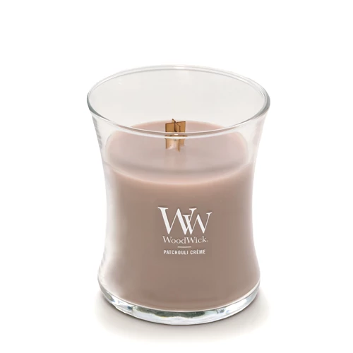 WoodWick® Patchouli Créme közepes üveggyertya 275 g