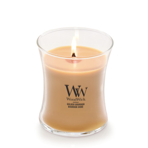 WoodWick® Golden Bourbon közepes üveggyertya 275 g