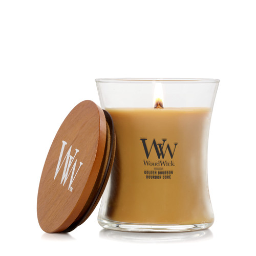 WoodWick® Golden Bourbon közepes üveggyertya 275 g
