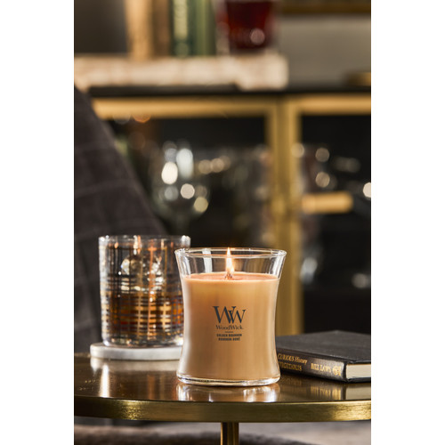 WoodWick® Golden Bourbon közepes üveggyertya 275 g