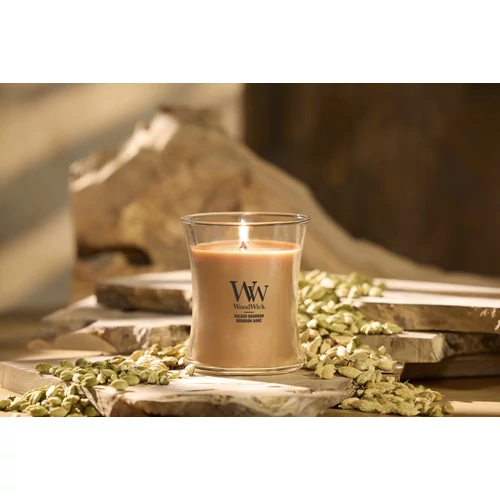 WoodWick® Golden Bourbon közepes üveggyertya 275 g