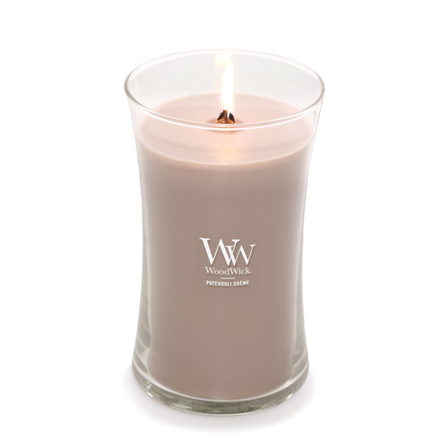 WoodWick® Patchouli Créme nagy üveggyertya 609 g WoodWick® Patchouli Créme nagy üveggyertya 609 g