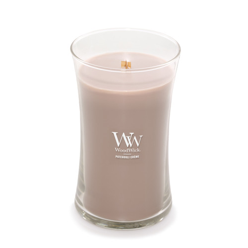 WoodWick® Patchouli Créme nagy üveggyertya 609 g WoodWick® Patchouli Créme nagy üveggyertya 609 g
