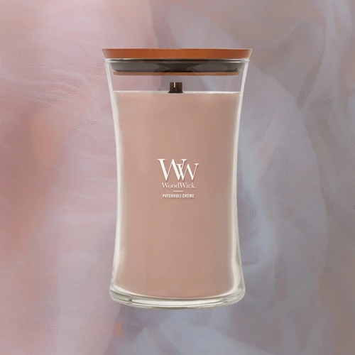 WoodWick® Patchouli Créme nagy üveggyertya 609 g