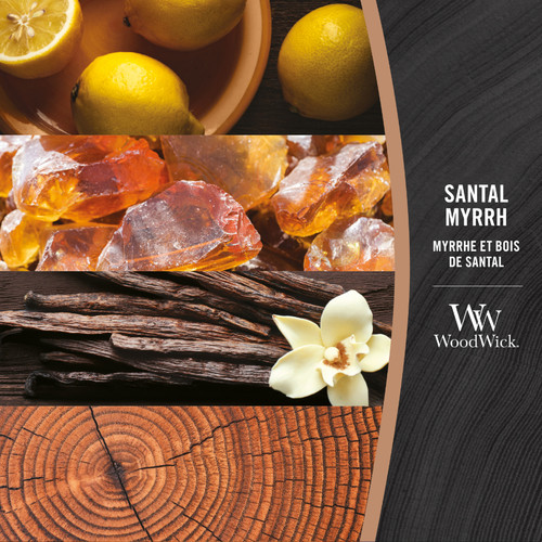 WoodWick® Santal Myrrh nagy üveggyertya 609 g WoodWick® Santal Myrrh nagy üveggyertya 609 g