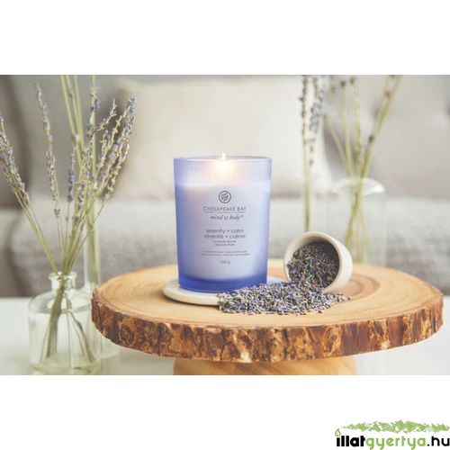 serenity + calm (lavender thyme) közepes üveggyertya 250 g
